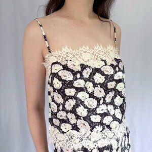 Loure Top - Noir Fleurs Danemone